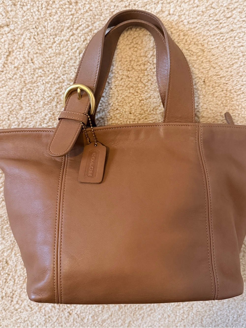 COACH Waverly Tote Vintage 1996 Leather Top Handle Bag Brown Buckle 4133 USA